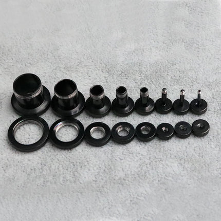 316L Stainless Steel Ear Plugs and Tunnels Piercings Black Screwed Earring Expander Earlet Gauges Body Piercings Jewelry