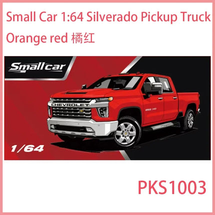 Small Car Diecast 1:64 Scale Silverado Pickup Truck Alloy Car Model Static Collection Decorated Holiday Gifts Toys