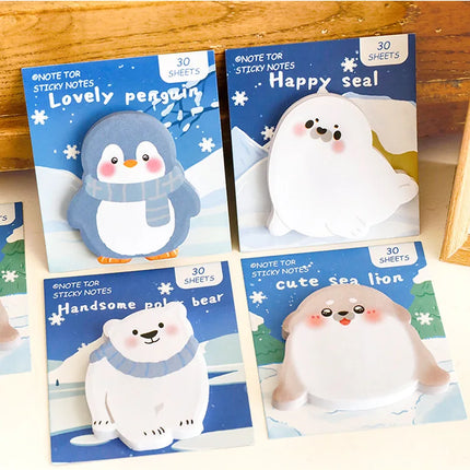 Ins Cartoon Cute Animal Sticky Note Student Special-shaped Penguin Note Book Can Paste Messages and Notes N Times Memo Pad