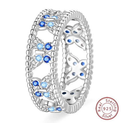 Rings For Women 100% 925 Sterling Silver Pink Heart Crown Star Moon Snowflake Zircon Rings Fashion Engagement Wedding Jewelry