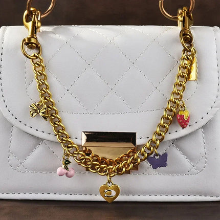 New Shining Cherry Keychain Bag Charm Colorful Fashion Car Key Chain Metal Flowers Key Ring Exquisite Gifts Souvenirs