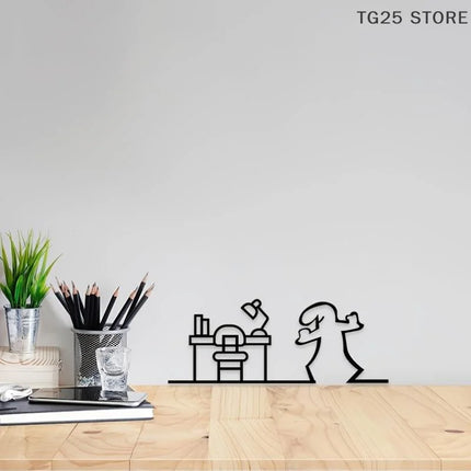 Line Figure Modern Metal Poster For Living Room Bedroom Switch Sticker Easy Hang Installation