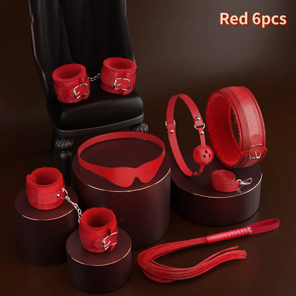 Bdsm Bondage Set Restraint Adult Game Handcuff Neck Collar Wrist Mouth Gag Strap Fetish SM Sex Toys for Woman Couples Product