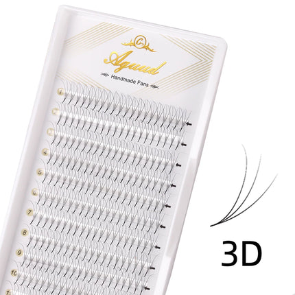 AGUUD 10 trays/lot Korea premade russian volume lashes super fans needle pointy stem narrow base promade fans eyelash extensions