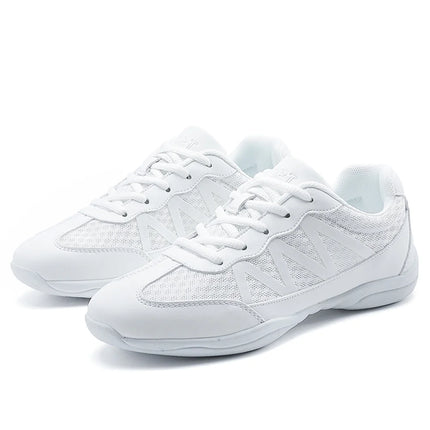 BAXINIER Girls White Cheer Shoes Trainers  Breathable Training Dance Tennis Shoes Lightweight Youth Cheer Competition Sneakers