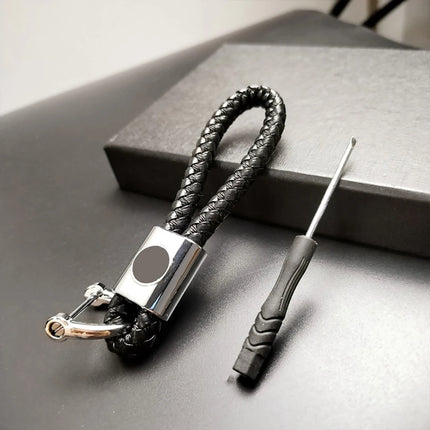 3D Metal Leather Braided Woven Rope Keychain Key Chain Rings Commercial Affairs For Skoda For Mitsubishi For Hyundai