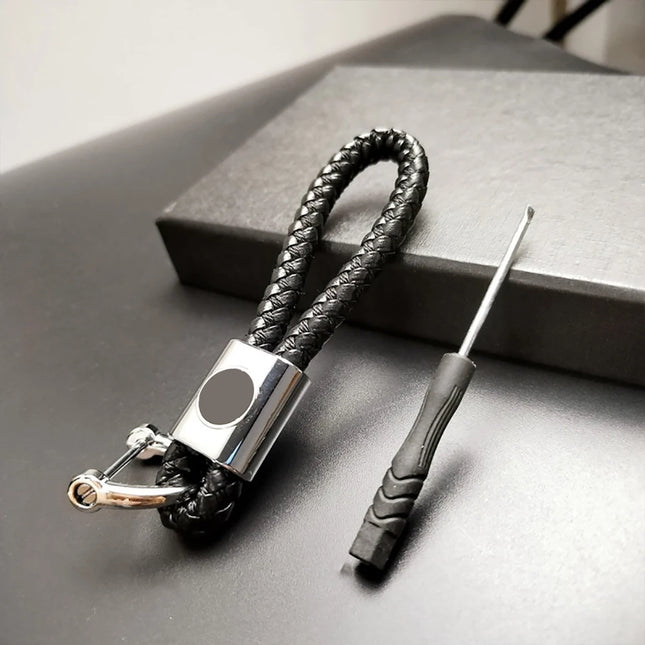 3D Metal Leather Braided Woven Rope Keychain Key Chain Rings Commercial Affairs For Skoda For Mitsubishi For Hyundai