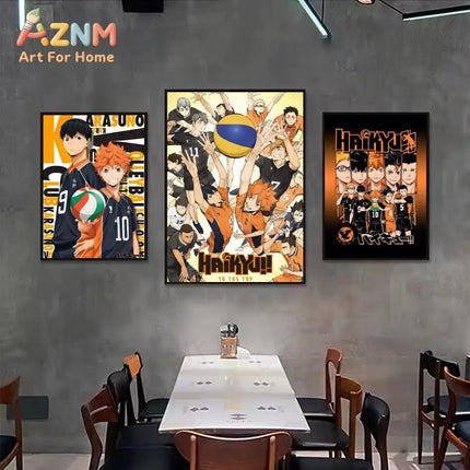 H-Haikyuu Anime Volleyball Poster Modern Waterproof HD Wall Art Decor For Home Living Room