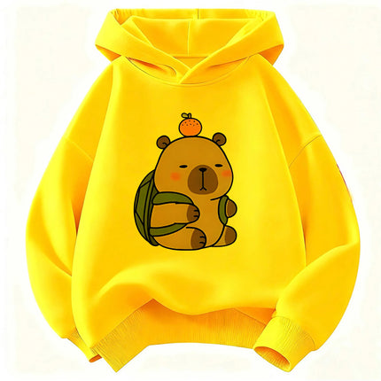 New Kids Kawaii Capybara Children's Hoodie Sweatshirt Cute Hoody for Boys Girls Spring Casual Hoodies