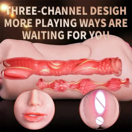 3 IN 1 Male Masturbation Adult Sex Pocket Pussy Sex Toys for Men with Realistic Vagina 18 Masturbator Cup Sex Doll Tooys for Men