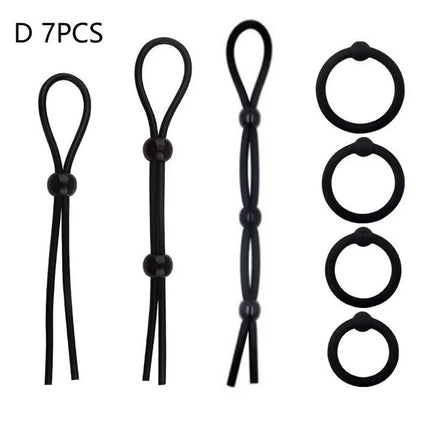 New 1/3/4/6/7/9Pcs Adjustable Silicone Penis Rings Set For Male Cockring Ejaculation Delay Sex Toy For Couples Adult Fun Options