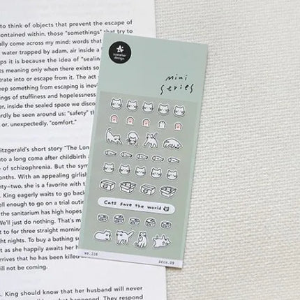 Suatelier Mini Stickers Korean Cartoon Dinosaur Animal Scrapbooking DIY Nail Sticker Junk Journal Diary Decor Craft Supplies