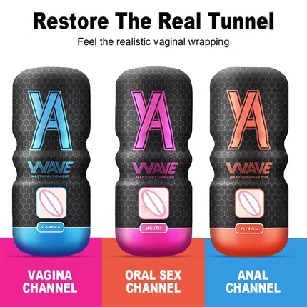 Powerful Sucking Masturbation Cup Realistic Anal Vagina Pocket Pussy Blowjob Massager Male Masturbator Sex Toys for Men 18+