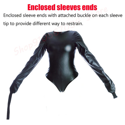 Leather Arm Binder Restraint Bodysuit Sexy Lingerie Fetish BDSM Bondage Straitjacket Slave Cosplay Binding Belts Couple Sex Toys