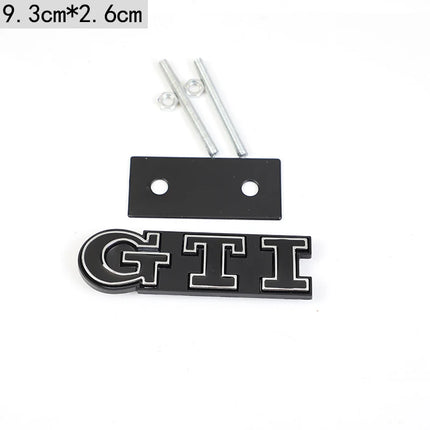 Car Front Grille Badge Metal GTI Logo Sticker For VW GTI Polo Golf 5 6 Passat B3 Scirocco Tiguan Jetta Touareg Beetle Touran CC