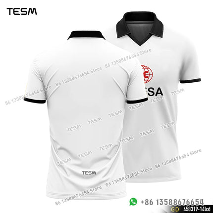 TESM Summer POLO Shirt Men Summer Sports V-neck T-shirt Street Trendy Short Sleeve 3D HD Print T-shirt