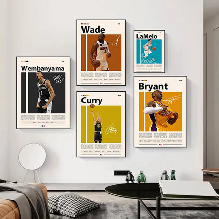 Basketball Players Series Poster Print Canvas Art Pictures Home for Living Room and Bedroom Modern Wall Decor Frameless Painting
