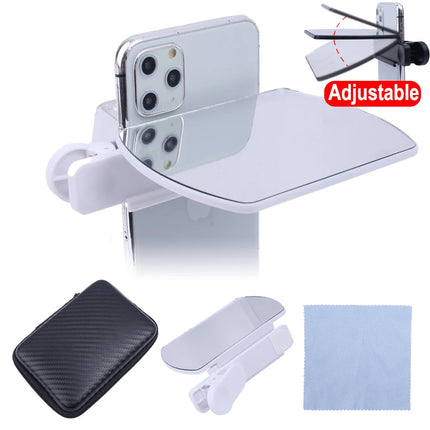 Adjustable Smartphone Camera Mirror Reflection Clip HD Glass Reflection Mirror for Outdoor Travel Phones Photography Shooting