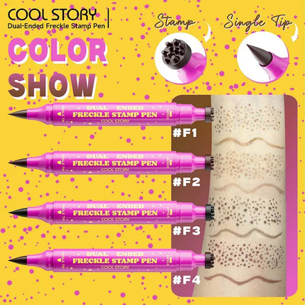 Double-end Freckles Stamp Pen Makeup 3-IN-1 Eyeliner Freckle Seal Waterproof Face Concealer Contour Natural Brown Freckle Makeup