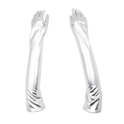 Bdsm Sexy Shiny Gloves Latex Faux Leather Long Gloves Punk Gloves Sexy Cosplay Costume Accessories Adult Toys Erotic Sexy Toys