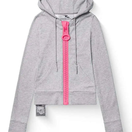 Y2K street Harajuku loose oversized zipper multi-pocket hoodie American fashion trend solid color oversized hoodie for women