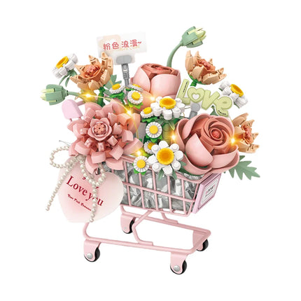 LOZ Romantic Valentine's Day Building Blocks Toys Flower Model Assembly DIY Simulated Bouquet Ornament Girl's Birthday Gift