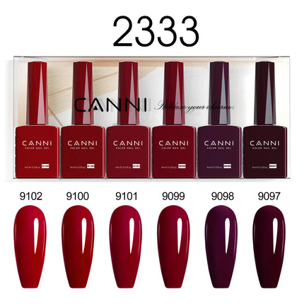 6pcs/kit CANNI TPO FREE HEMA FREE Halloween Nails Color Set Dark Red Semi Permanent Soak off UV LED Gel Varnish Christmas Gift