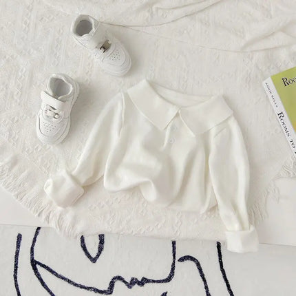 Boys And Girls Sweater Baby Children's Bottoming Shirt 2026 Spring And Autumn New All-match Polo Small Lapel Sweater