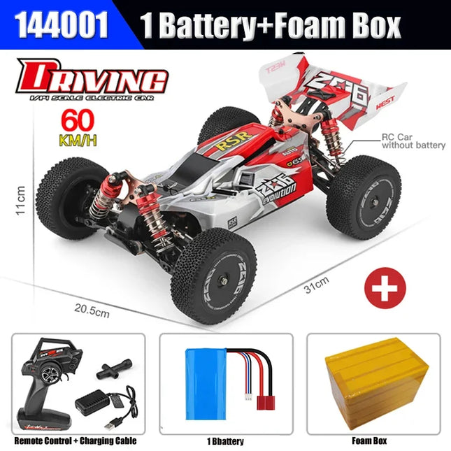 WLtoys 144001 144010 4WD RC Car 60KM/H 75KM/H High Speed Racing Car 2.4G Off-Road Drift Remote Control Vehicle Toys for Adults