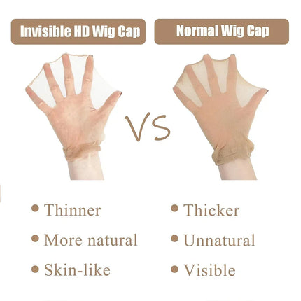 100Pcs HD Wig Caps High Quality Transparent HD Hair Nets Weave Nylon Stretchy Lace Front Wig Cap for Women Men Light Brown