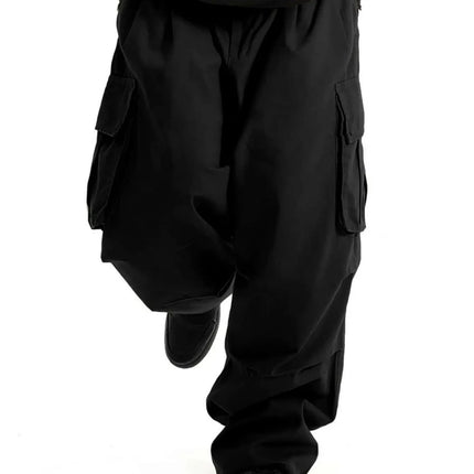 plus Size Men's Workwear Wide Leg Pants Loose Street Style Trendy Cargo Trousers
