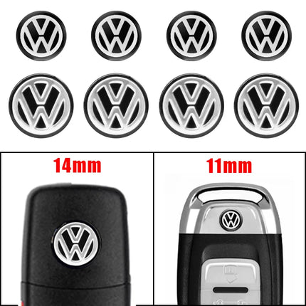 11mm 14mm Car Logo Key Epoxy Sticker Remote Key Badges Emblem Auto Accessory For Volkswagen Lamando Magotan Golf Polo MK6 Passat