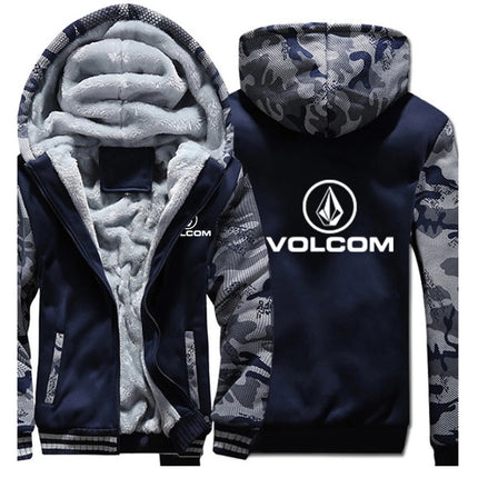 2025 New Thicken Warm Jacket Autumn And Winter VOLCOM Print Man's Cotton Lining Comfortable Coat Popular Hoodies