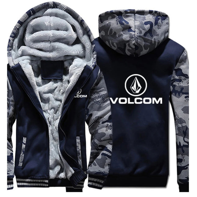 2025 New Thicken Warm Jacket Autumn And Winter VOLCOM Print Man's Cotton Lining Comfortable Coat Popular Hoodies