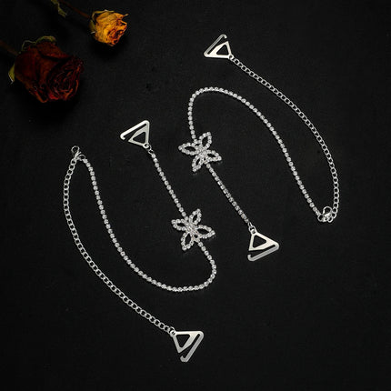 Fresh and Ethereal Girl's Invisible Butterfly Rhinestone Bra Straps, Can Be Exposed for a Beautiful Back and Shoulders, Lingerie Camisole Straps