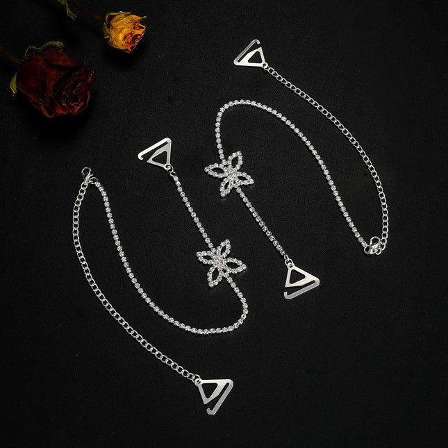 Fresh and Ethereal Girl's Invisible Butterfly Rhinestone Bra Straps, Can Be Exposed for a Beautiful Back and Shoulders, Lingerie Camisole Straps