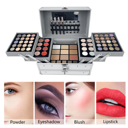 132 Color Makeup Gift Kit Full Set Box Face Powder Eyeshadow Palette Lipstick Concealer,Eyebrow Blush All In One Makeup Gift Set