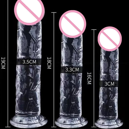Transparent Big Dick 13 Sizes Realistic Jelly Dildo Women Gay Anal Sex Toys Soft Clitoris Vaginal Masturbators Penis Suction Cup