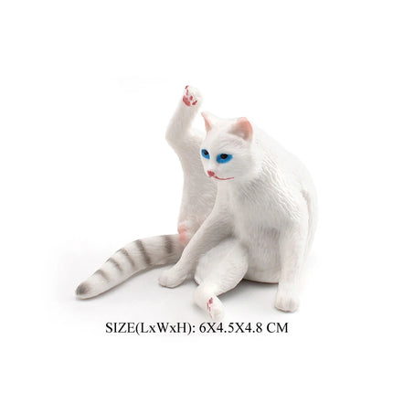 Realistic Plastic Cat Kitty Different Poses Figure Mini Cats Pet Model Figurines Cake Topper Kitten Toy Christmas Birthday Gift