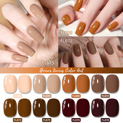 10ml Coffee Brown Gel Nail Polish HEMA TPO FREE Semi Permanent Soak Off UV Gel Varnish Nail Art Decoration Design Nail Supplies