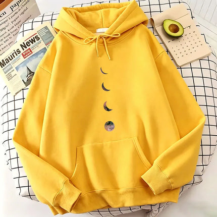 Harajuku Fashion Men Women Moon Print Hoodies Spring Autumn Winter Casual Hoodies Sweatshirts Tops Hoodie Sweatshirt