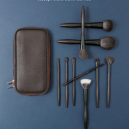 10pcs make up brushes sets Ebony makeup brush animal hair brush set real wool loose powder blush contour eye shadow brush