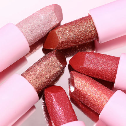 USHAS New Pearlescent & Matte Lipstick Long-Lasting Transfer-Proof Waterproof Non-Stick Cup Formula