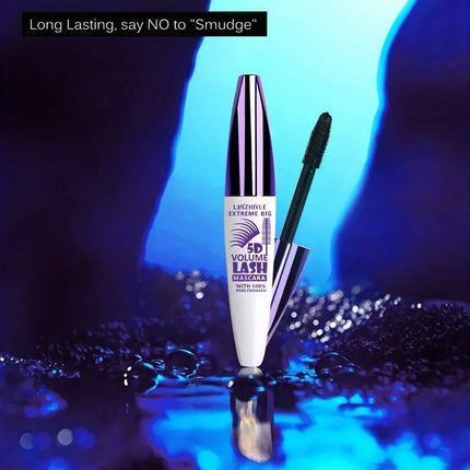 5D Mascara Waterproof Thickening Lengthening Curling Liquid Fiber Mascara Long-Lasting Curling Eyelash Extension Cosmetics
