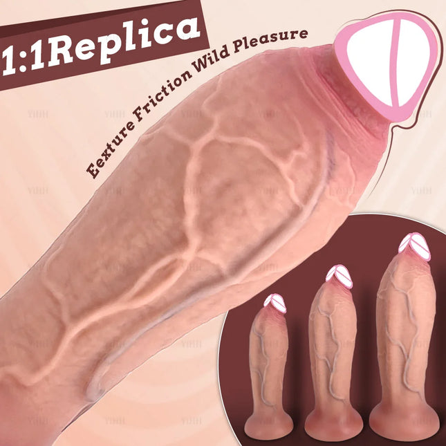3 Sizes Realistic Dildo Anal Toy Butt Plug Huge Knot Penis Soft Fake Dick With Suction Cup Sex Toys For Woman Vagina Masturbator