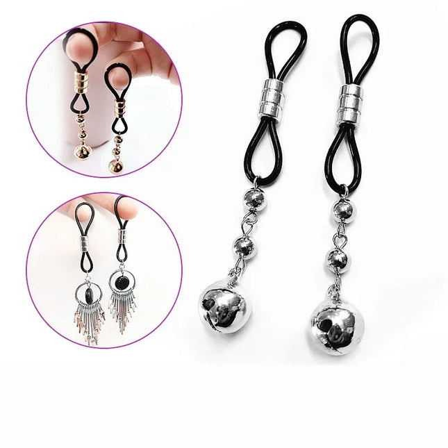Metal Nipple Clamps Chest Clitoris Stimulation SM Restraint Small Bell Breast Clips BDSM Sex Toys Women