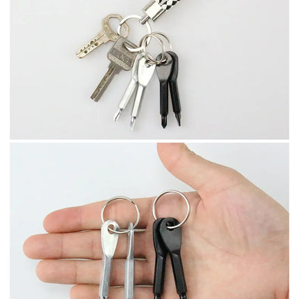 New Portable Screwdriver Outdoor EDC Key Chain Portable Multifunctional Flat Head Screwdriver Cross Key Ring Wholesale