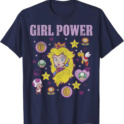 Super Mario Princess Peach graphic unisex 100%cotton shirt, 2026 summer New Men vintage fashion O-neck Japanese Harajuku T-shirt