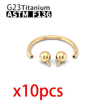 Wholesale G23 Titanium 10PCS Labret Lip Stud Piercing Eyebrow Body Jewelry Nose Ring C rod  For Women Septum Piercing