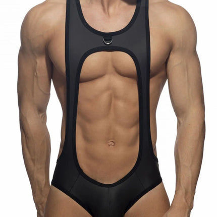 Men's Thong Leotard Bodysuit Stretch Wrestling Singlet Jumpsuit One-Piece G-String Underwear Hollow Lingerie Suspender Jumpsuits